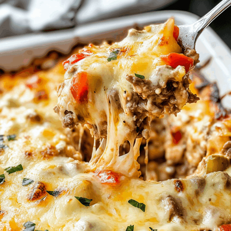 Cheesy Low Carb Philly Cheesesteak Casserole