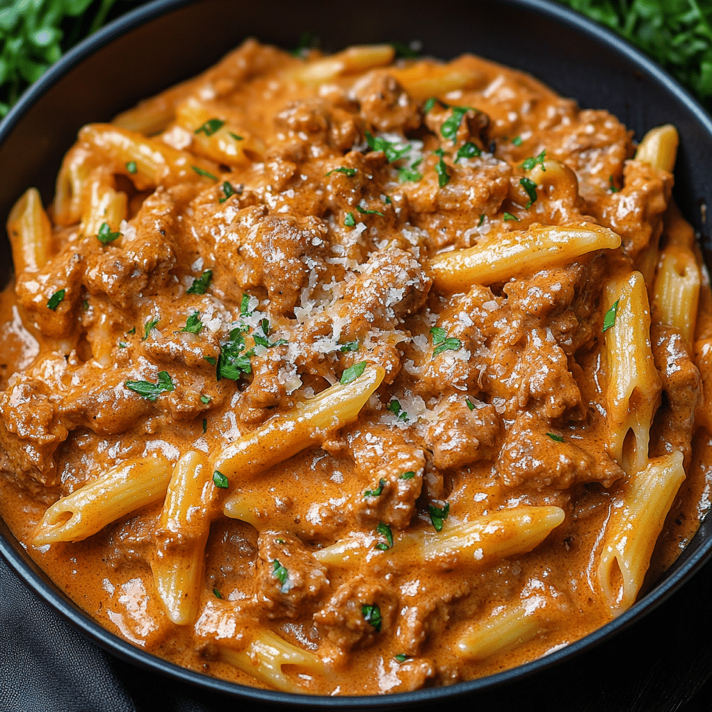 Creamy High Protein Beef Pasta Recipe