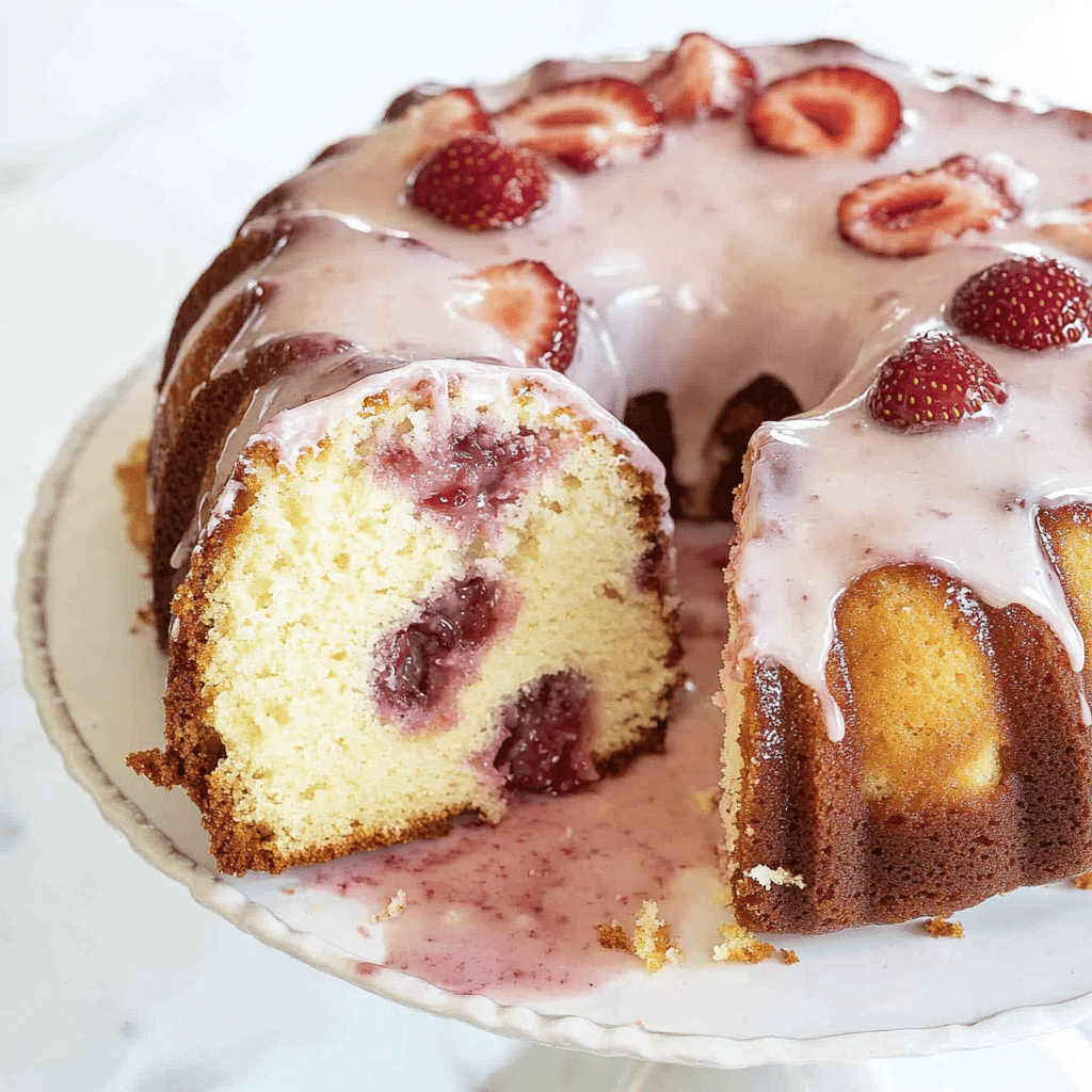 Homemade Strawberry Cream Cheese Pound Cake