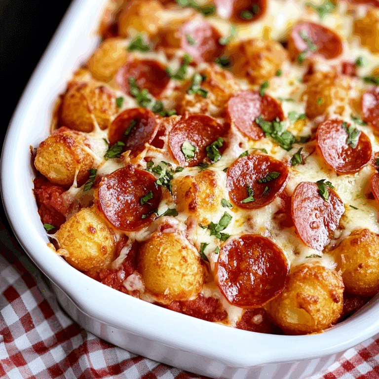 Pepperoni Pizza Tater Tot Casserole