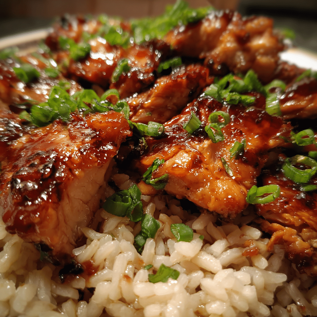 Caramelized Soy Chicken & Rice with Garlic Ginger