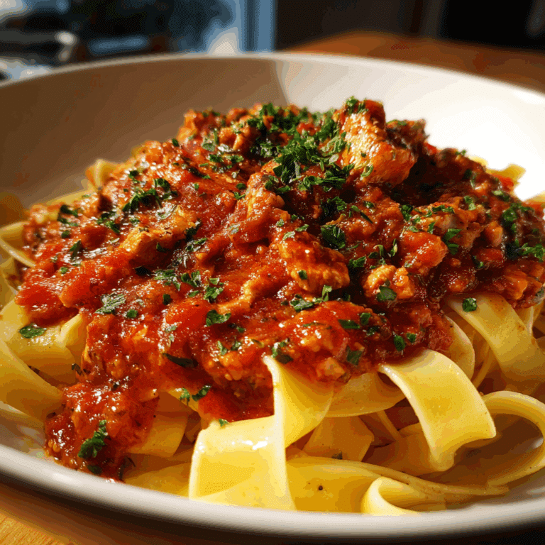 Chicken Bolognese with Fettuccine