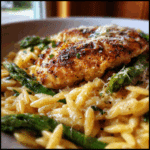 Chicken Orzo with Parmesan & Asparagus