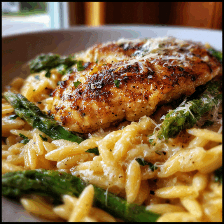 Chicken Orzo with Parmesan & Asparagus