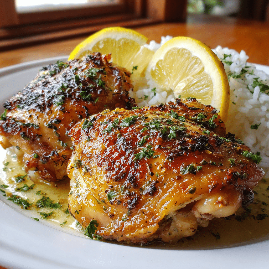 Crockpot Lemon Garlic Chicken Thighs