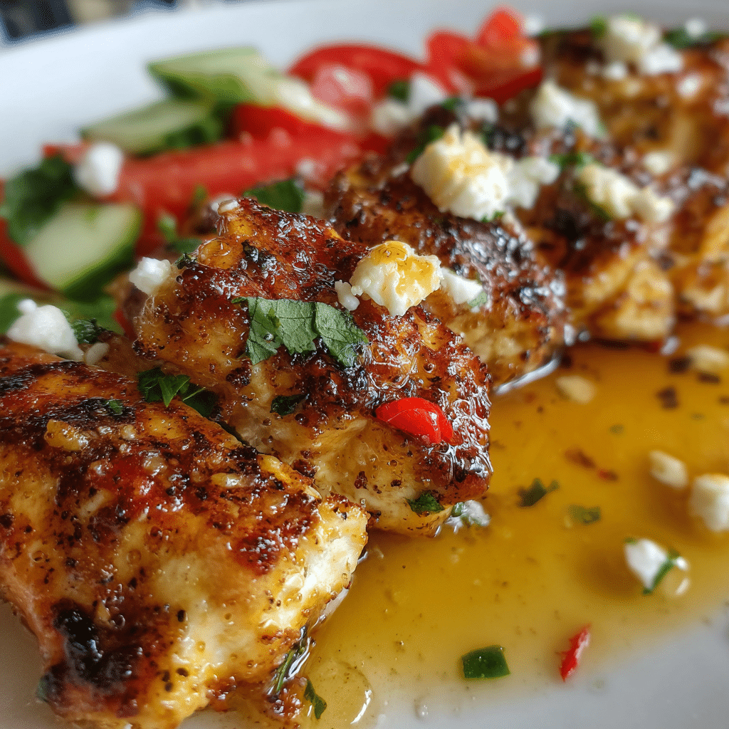 Feta Chicken with Hot Honey Drizzle