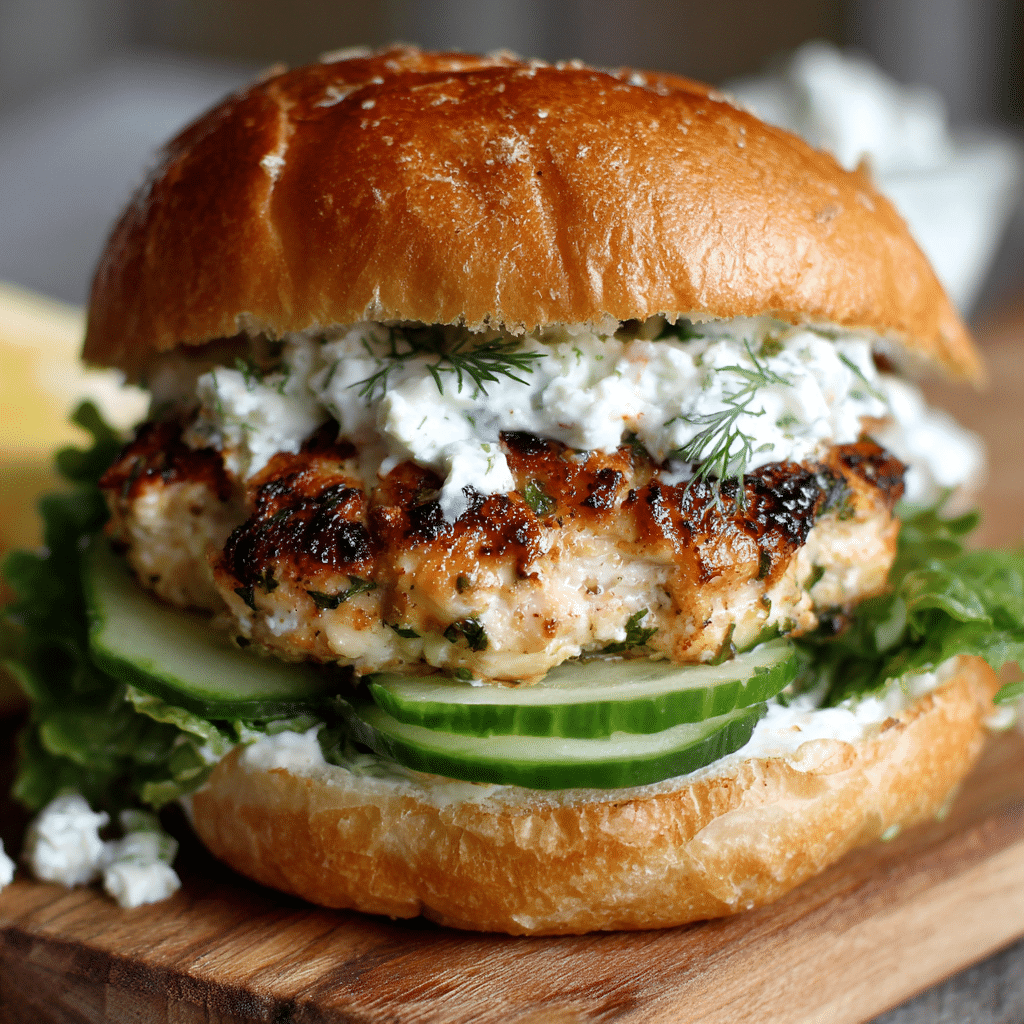 Greek Chicken Burgers with Tzatziki