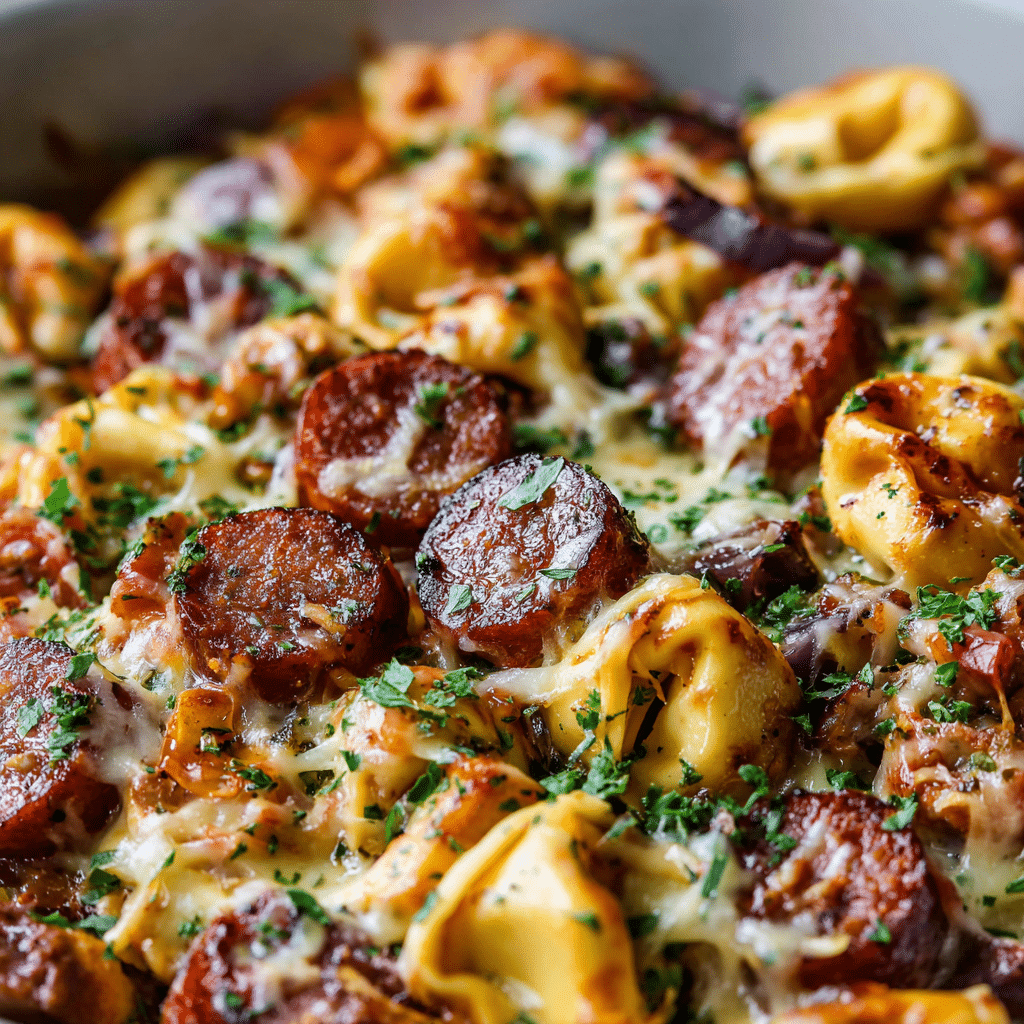 Sheet Pan Smoked Sausage Tortellini