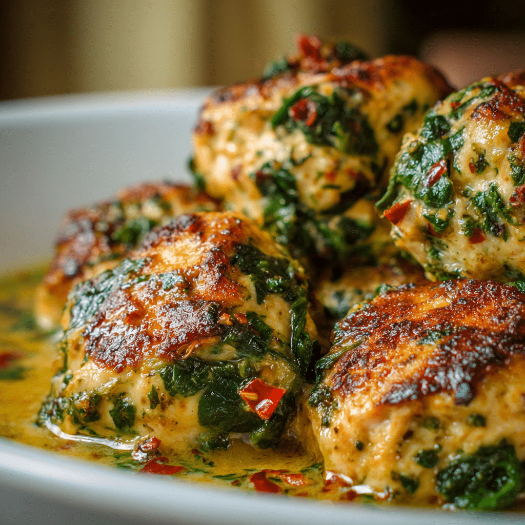 Spinach Chicken Meatballs