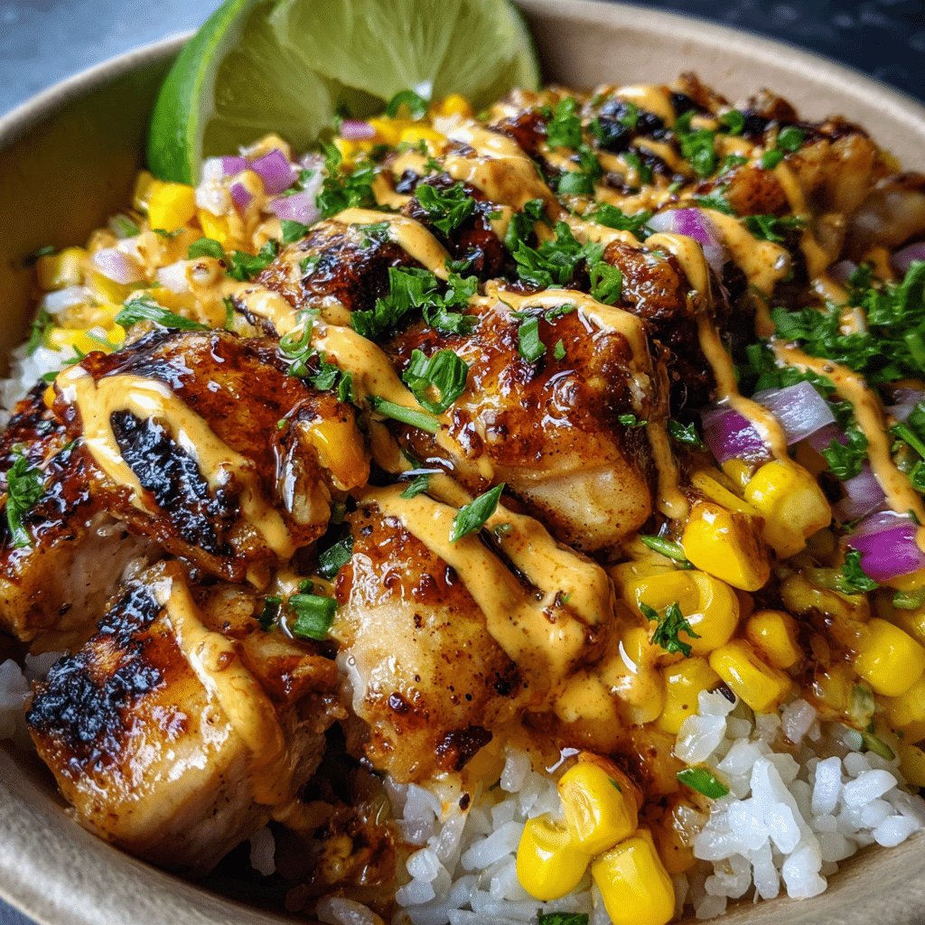 Street Corn Chicken Rice Bowls