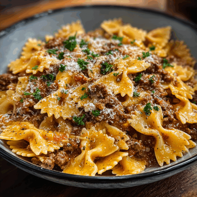 Bowtie Pasta with Ground Beef Sauce