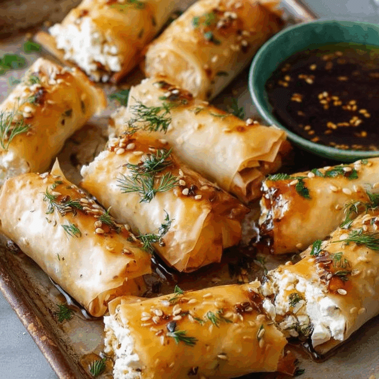 Feta Rolls with Spicy Honey