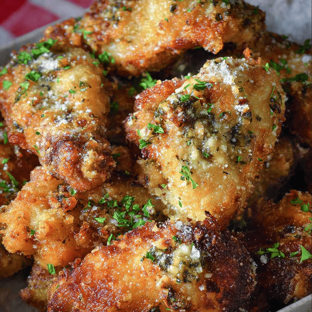 Garlic Parmesan Crispy Oven-Fried Chicken