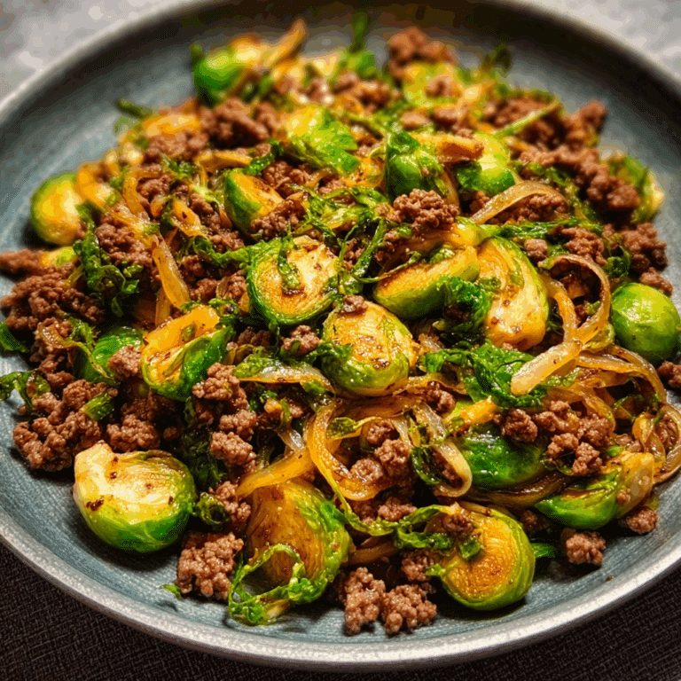 Ground Beef & Brussels Sprouts Stir Fry