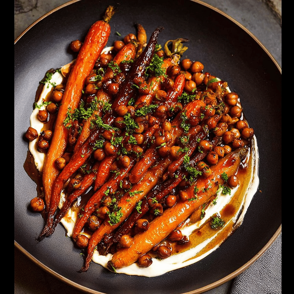 Maple Roasted Carrots with Chickpeas
