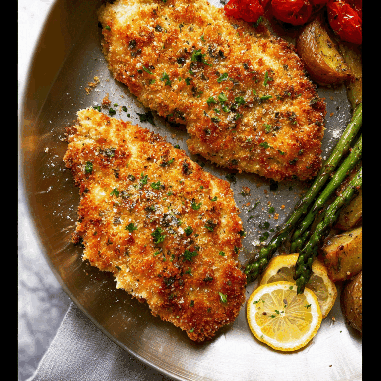 Parmesan Crusted Chicken Sheet Pan Meal