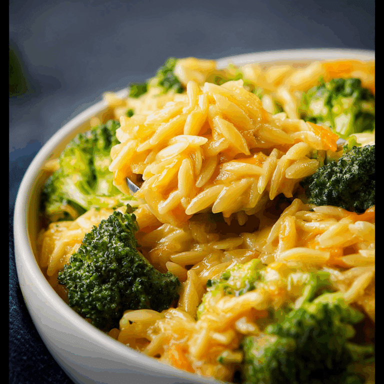 Broccoli Cheddar Orzo