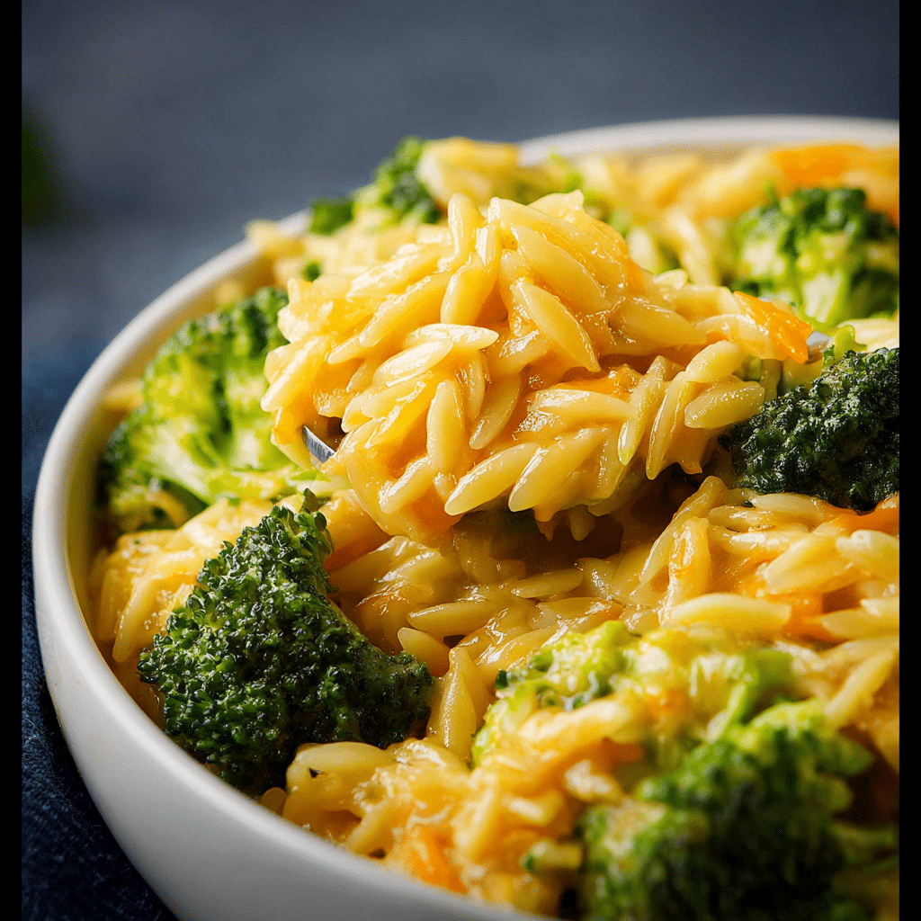 Broccoli Cheddar Orzo