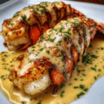 Butter-Seared Lobster Tails with Garlic Cream Sauce