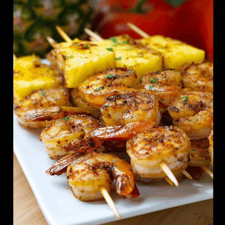 Grilled Shrimp Skewers with Pineapple
