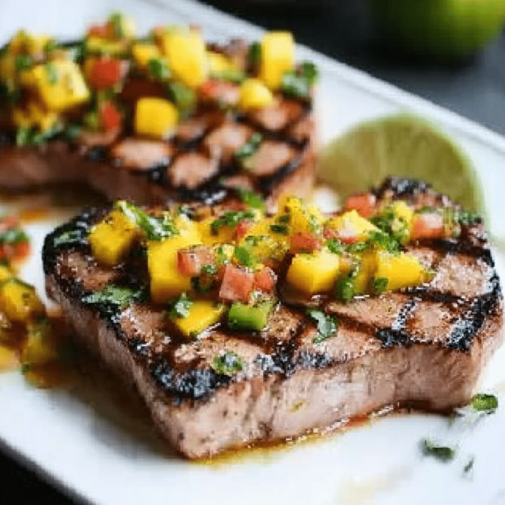 Grilled Tuna Steaks with Mango Salsa