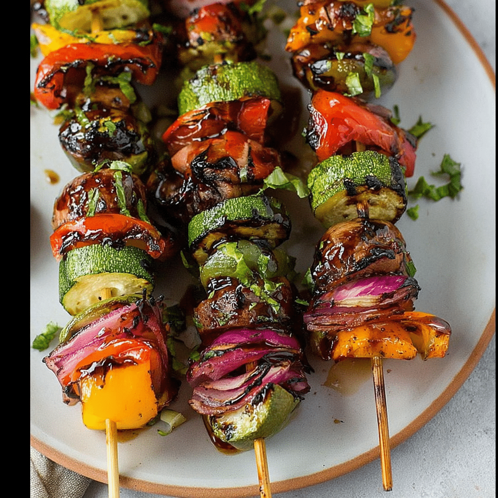Grilled Veggie Kabobs with Balsamic Marinade