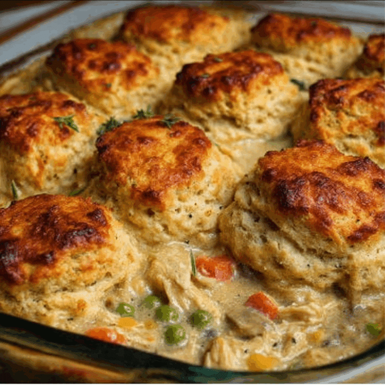 Chicken Mushroom Pot Pie with Cheddar Sage Biscuits