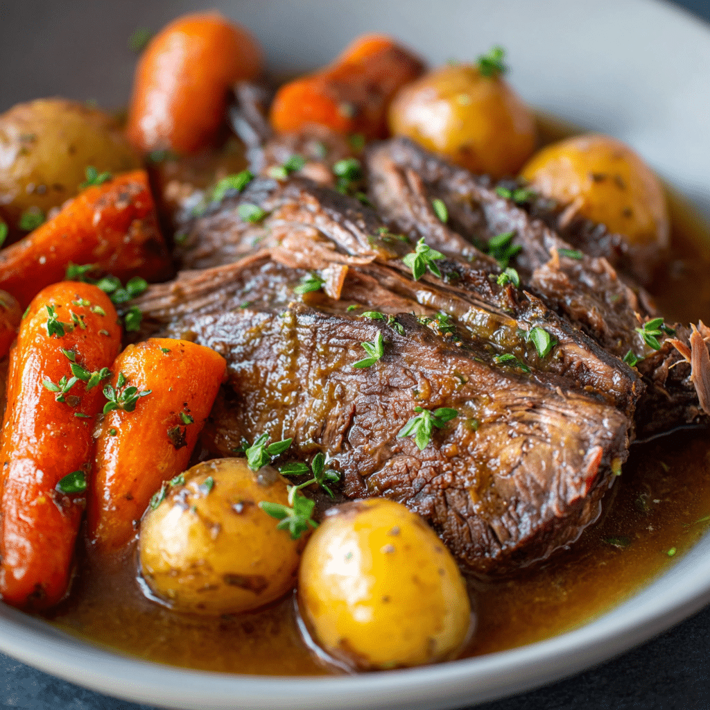 Classic Pot Roast with Carrots and Potatoes