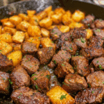 Garlic Butter Steak Bites with Crispy Potatoes
