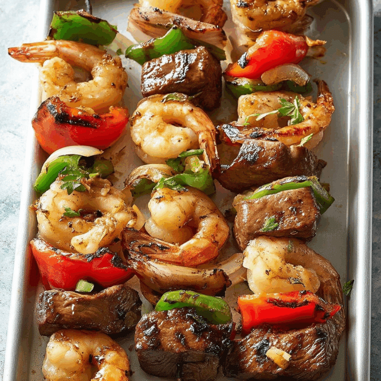 Grilled Steak and Shrimp Skewers